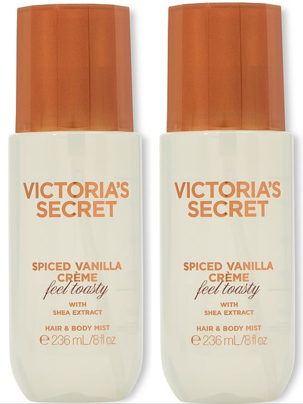 Victoria's Secret Spiced Vanilla Crème Hair & Body Mist Set of 2 NEW RARE